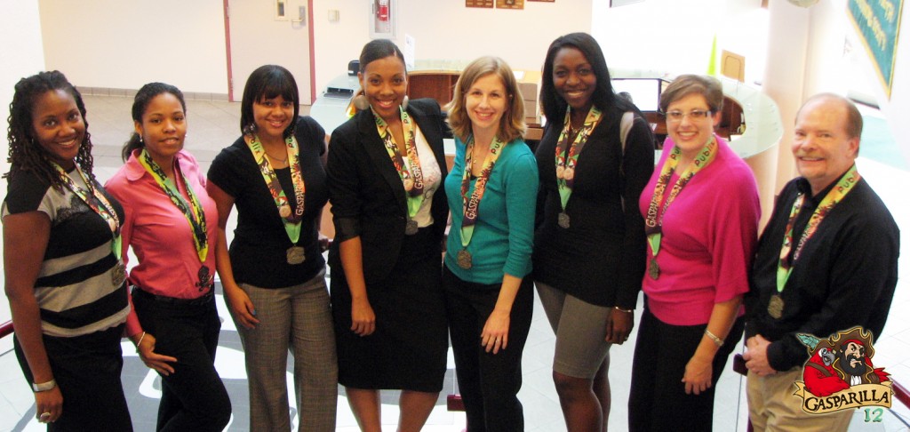 From left: Natalie Preston-Washington, MPA; Samantha Lopez, Med; Michelle Hodge, MPH (HE,’06); Juana Bethel; Laura Rusnak, MPH, CHES; Mathdany Noel; Alison Oberne; Dave Hogeboom, MSPH, CHES (HE,’07). Somer Goad Burke, MPH, CHES, CPH (HE,’01) and Deidre Orriola, MPH (HE,’06) are not pictured.