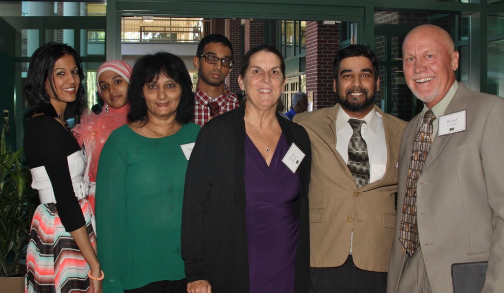 Alumni Awardee Dr. Abdel A. Alli (second from right) enjoyed the festivities with his family, nominator and faculty mentor Dr. Donna Haiduven and her husband Michael Gronquist.