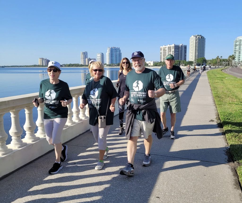 Run Violence Out of Tampa Bay 5K participants running along Bayshore Blvd. in Tampa, Fla.