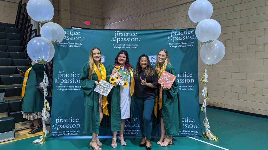 Undergraduate students celebrating at the USF Yuengling Center. (Photo by Elissa Santos)