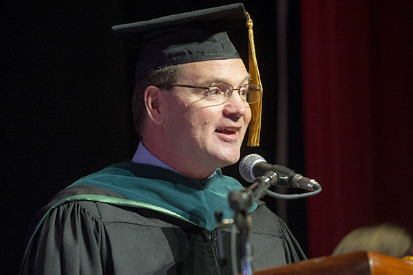 Commencement guest speaker and Distinguished Physician Alumnus Awardee, Dr. James Gern.