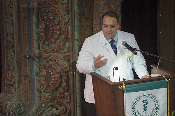 Nakul Batra, president of the MCOM Student Council, spoke about humanism in medicine from a student’s perspective.